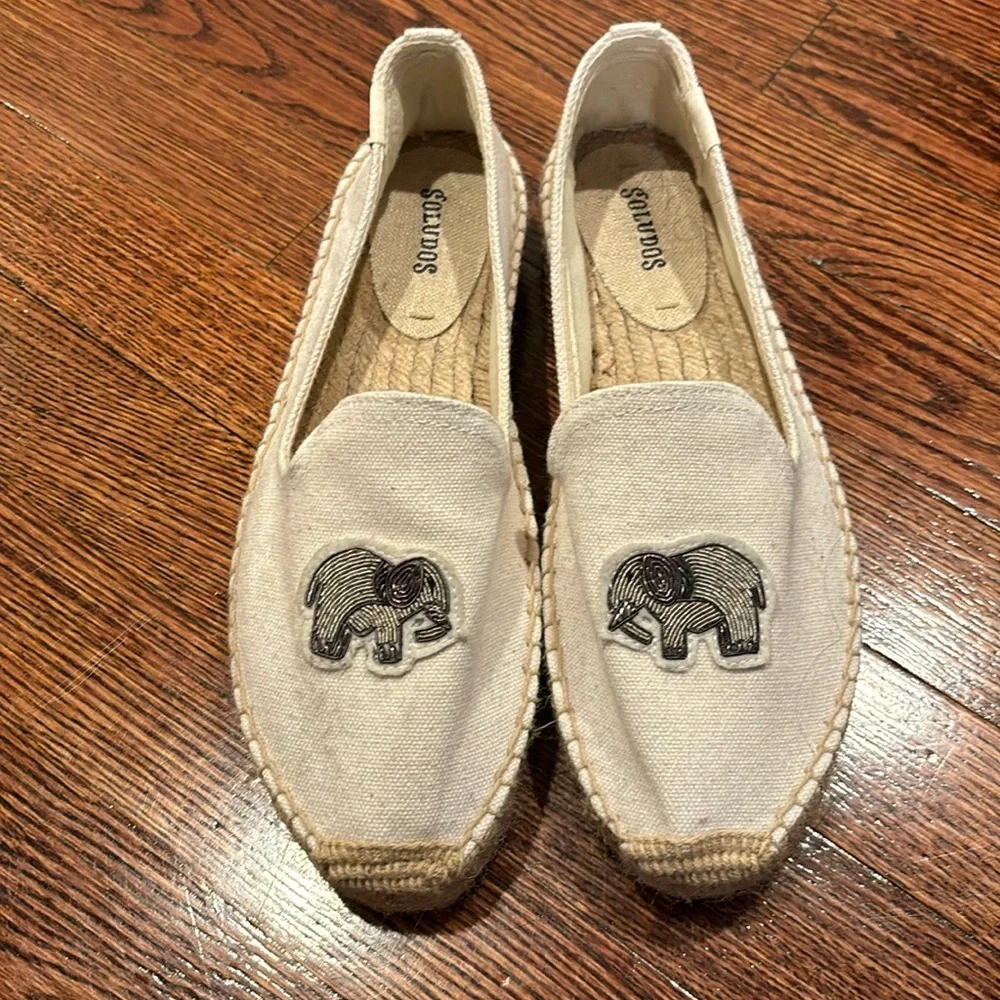 Soludos Elephant Platform Cream Espadrilles